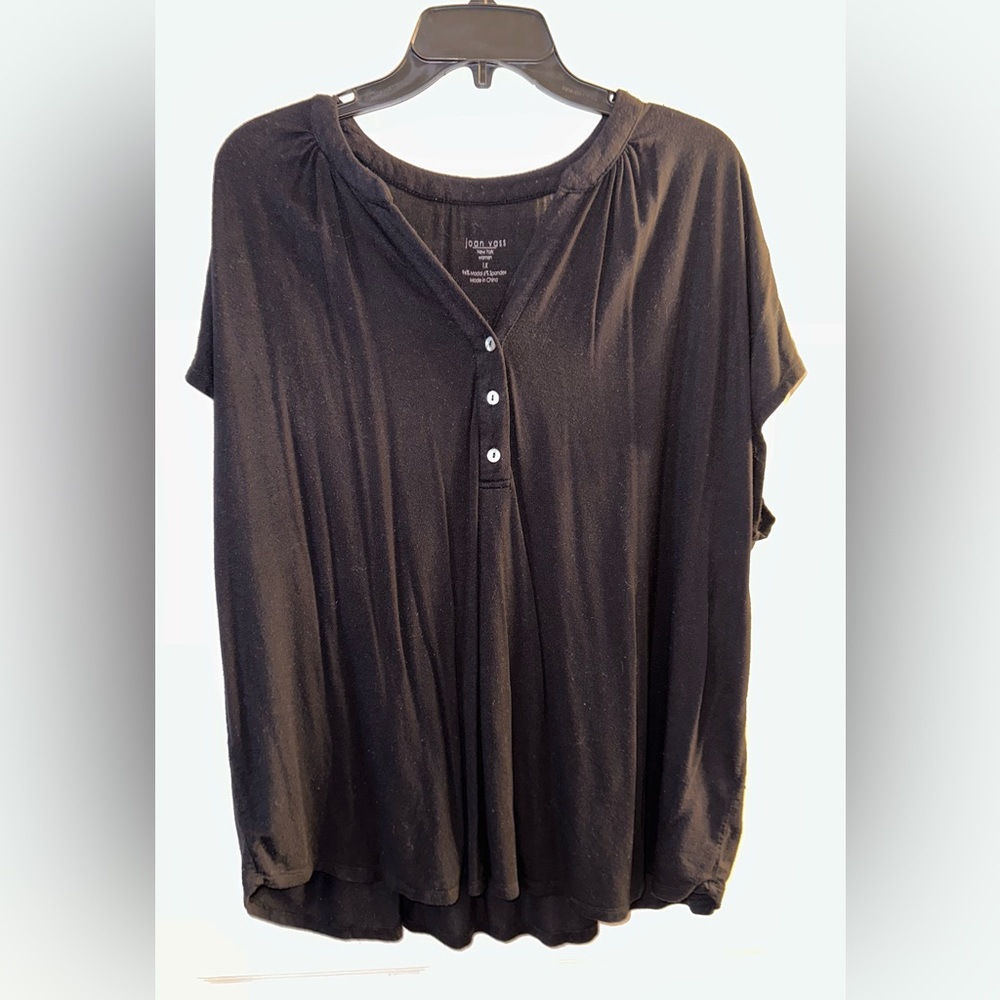 Short sleeve half button up blouse, size 1X